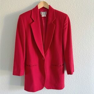 Henri Bendel Vintage Wool Cashmere Red Blazer Jacket